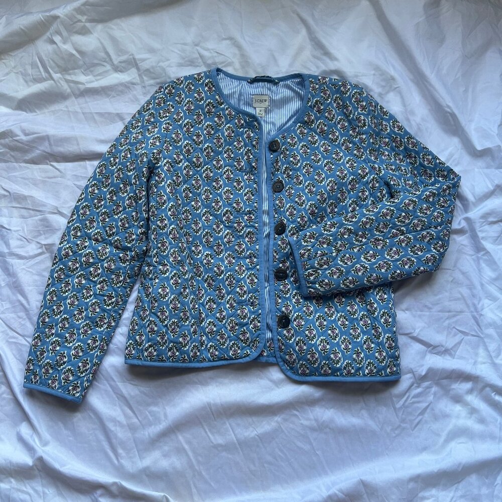 JCrew Factory Quilted Floral Jacket with Pockets